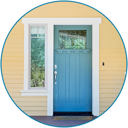 Home With Blue Door - Window & Door Installation in Cheyenne, WY Home With Blue Door - Window & Door Installation in Cheyenne, WY