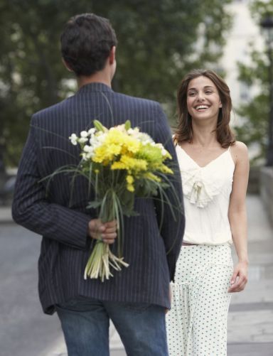 Couple with an example of our flower design in Wagga Wagga