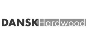 Logo for Dansk Hardwood, featuring the brand name in a modern font.