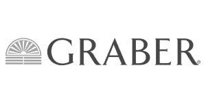 Graber logo with an arched sunburst design and the word