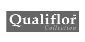 Qualiflor logo: White text