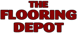 The Flooring Depot logo in red letters with black outline.