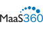 MaaS360 logo with blue text and icon on white background