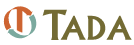 TADA logo with orange and teal icon and brown text on a white background