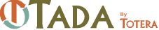 TADA by Totera logo with stylized teal and orange letters and circular arrow icon