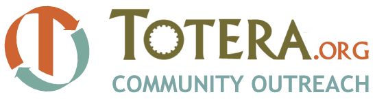 TOTERA.org Community Outreach logo with orange and teal circular T icon and text