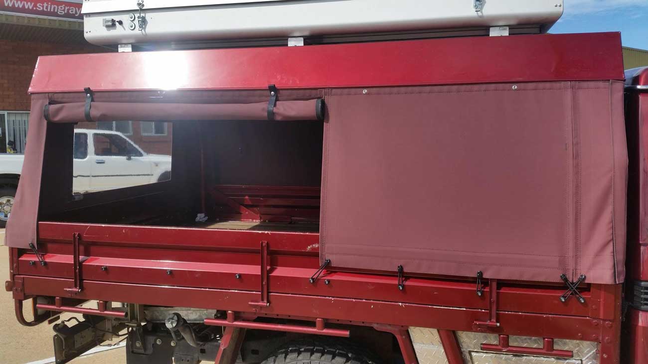 Truck Cover In Red — Shade sails in Bohle, QLD