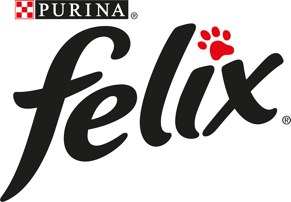 a black and white logo for purina felix