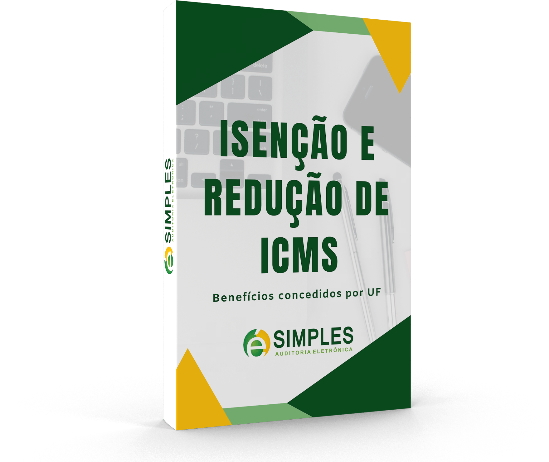 Um livro verde e branco intitulado isencao e reducao de icms