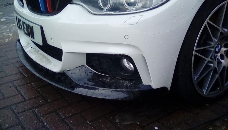 The paintwork on a front of a car following a service from EC Valet