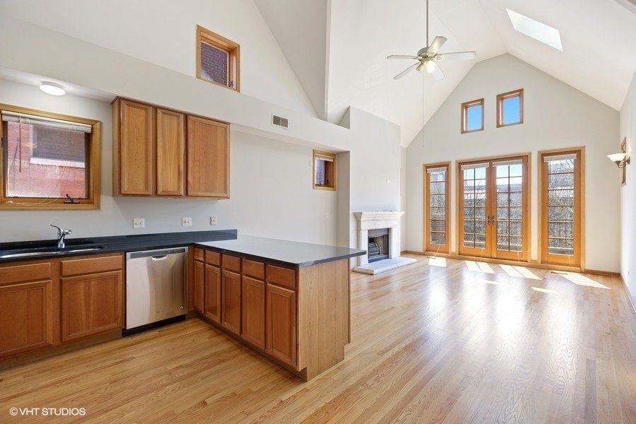 living room and kitchen
