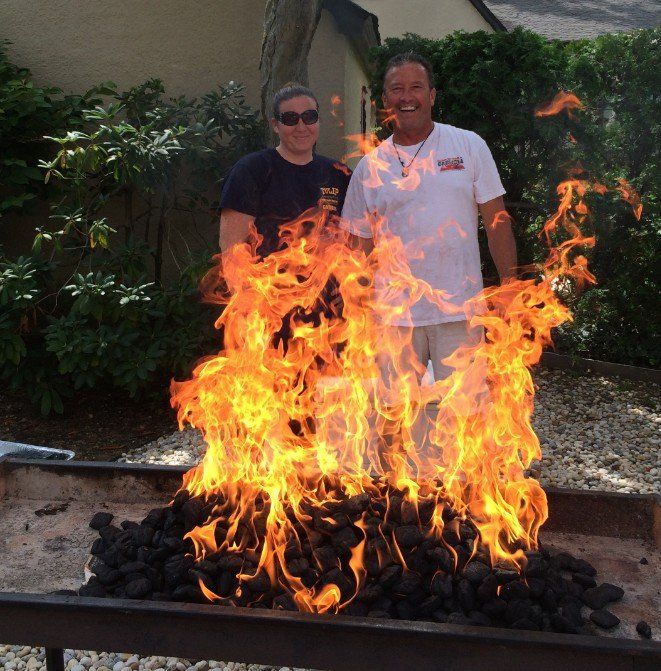 fire ready for BBQ
