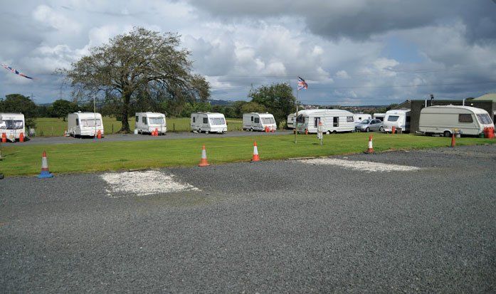 white coloured caravans