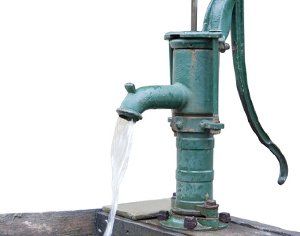 Water coming from well spigot