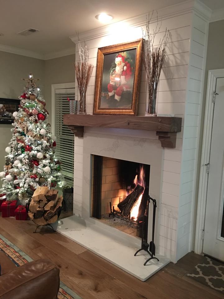 custom built fireplace