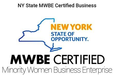 A new york state mwbe certified business minority women business enterprise logo