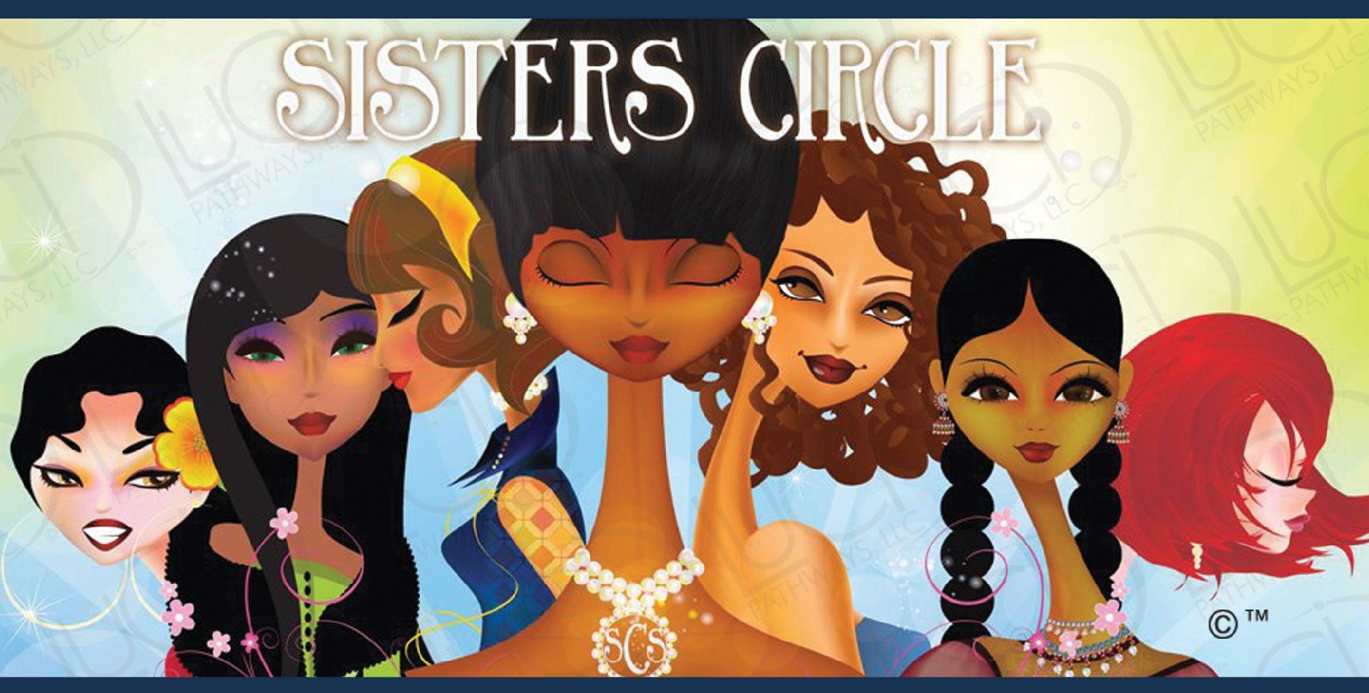 A poster for sisters circle shows a group of girls