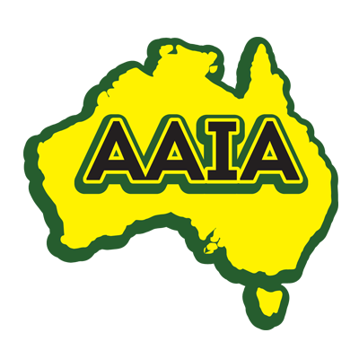 Yellow map of Australia with green outline,