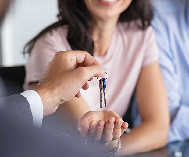 Handing keys to the tenant in Stoke