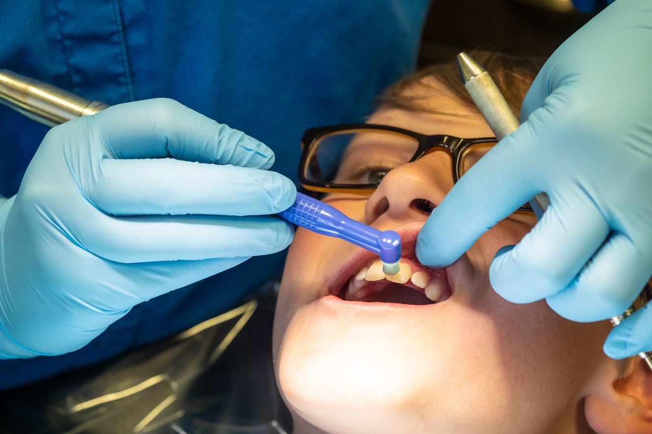 Boy front teeth checking