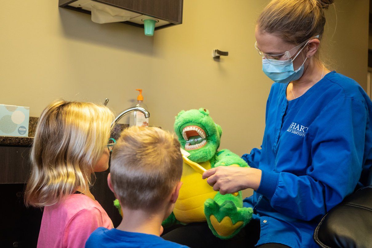 Dentist with two children