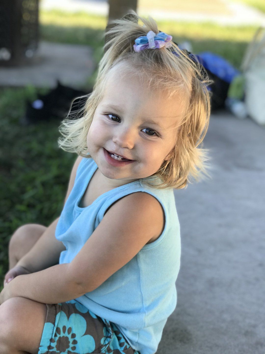 little girl smiling