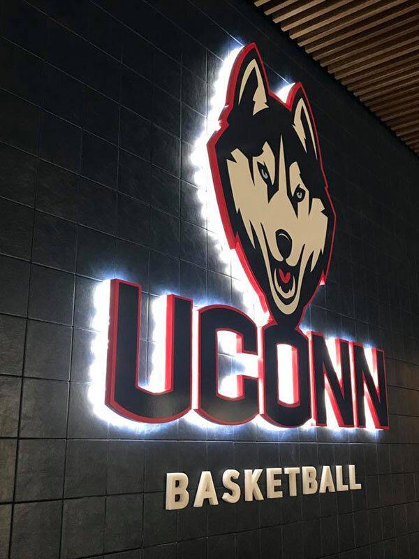 uconn gampel pavillion ct neon and illuminated sign