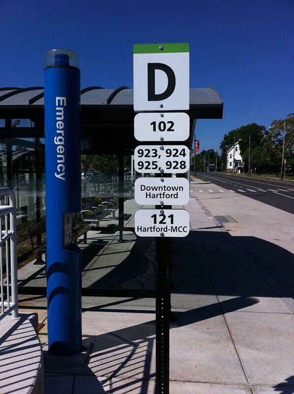 CT FASTRAK Bus Stop Sign