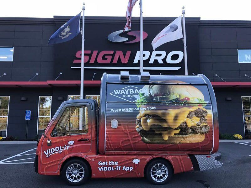 Jakes Wayback burger vehicle wrap