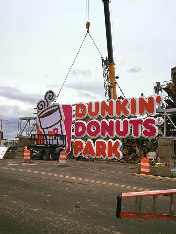 dunkin donuts park construction signage