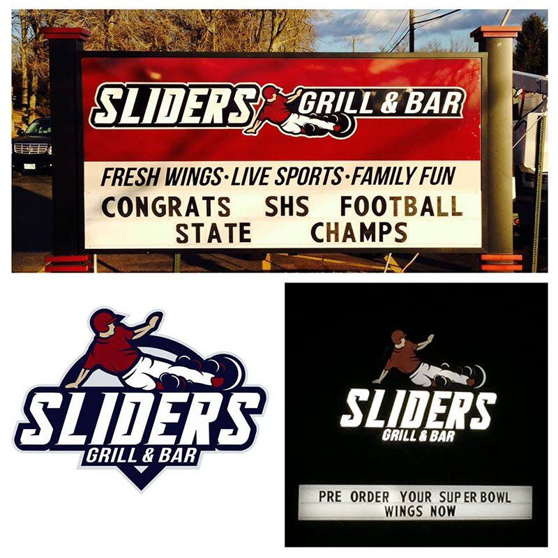 sliders exterior signage