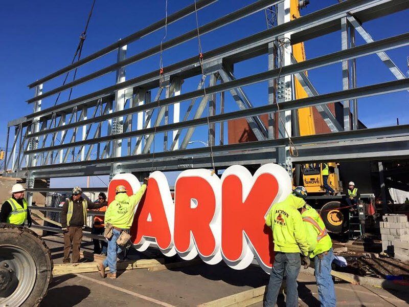 dunkin donuts park ct channel letter sign