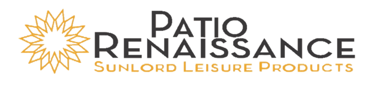 Patio Renaissance logo with sunburst icon and tagline “Sol de Lujo para Exteriores”