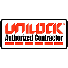 UNILOCK Authorized Contractor logo in red and black with a white background
