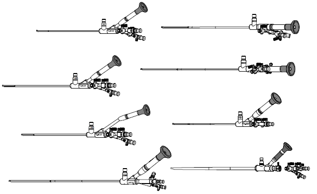 A black and white drawing of a set of surgical instruments.