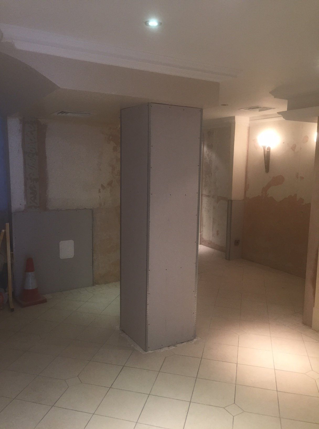 Plastered room