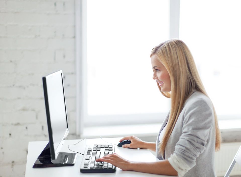 Female entrepreneur working from home
