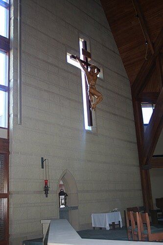 Custom brick wall in a church - Custom masonry in Columbus, NE