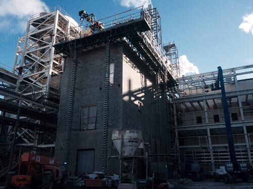 Commercial masonry project in progress - Commercial masonry contractor in Columbus, NE