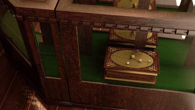 Orrery in cabinet