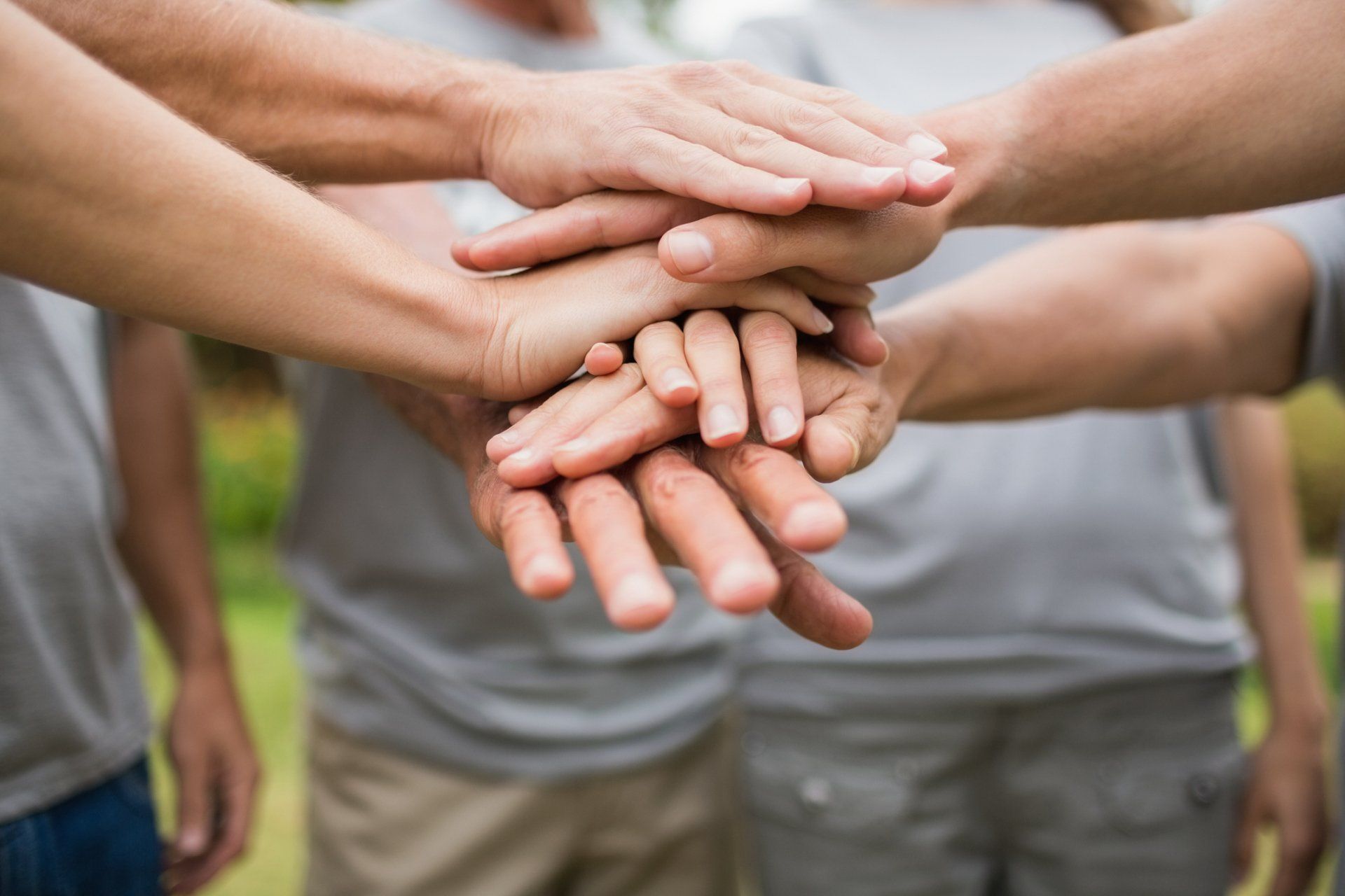 Health Care Nurses Putting Hands Together — West Palm Beach, FL — A to Z Senior Care, LLC