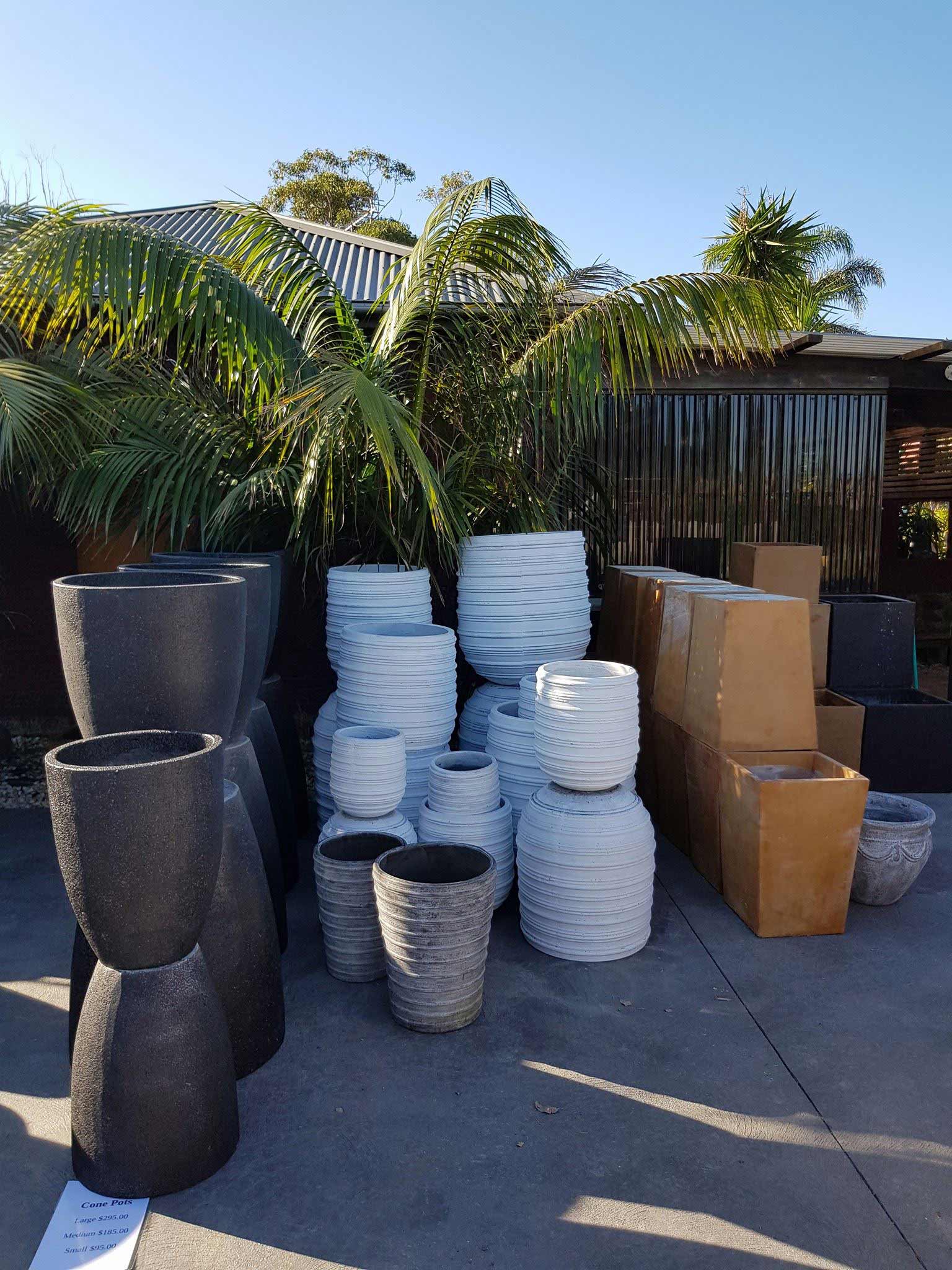 Pots on shade