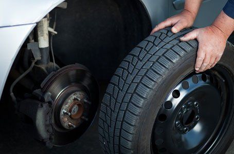 tyre changing service in a garage