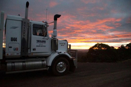 taylors truck at sunset