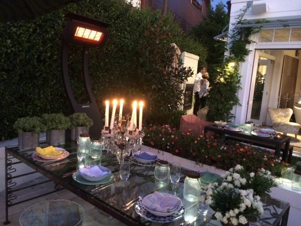 Outdoor Heater in Dining Table — Fresno, CA — R.F.M.C Construction Inc