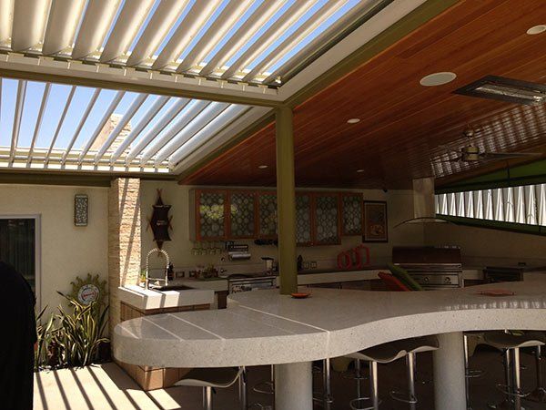 Equinox Louvered Patio Cover for Outdoor Kitchen — Fresno, CA — R.F.M.C Construction Inc