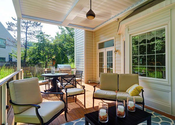 Equinox Louvered Patio Cover over Deck — Fresno, CA — R.F.M.C Construction Inc