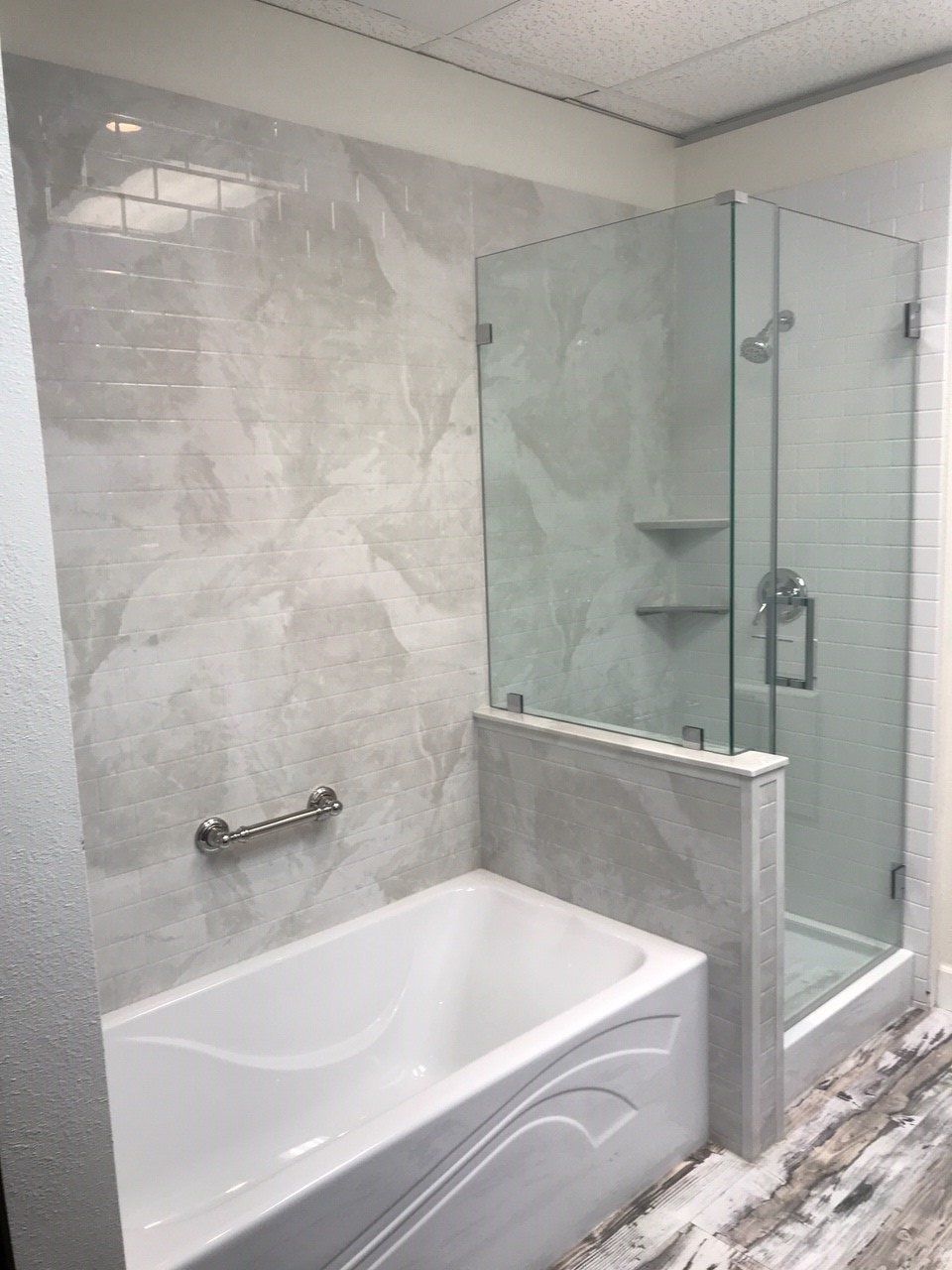 Shower Tub with Grab Bar