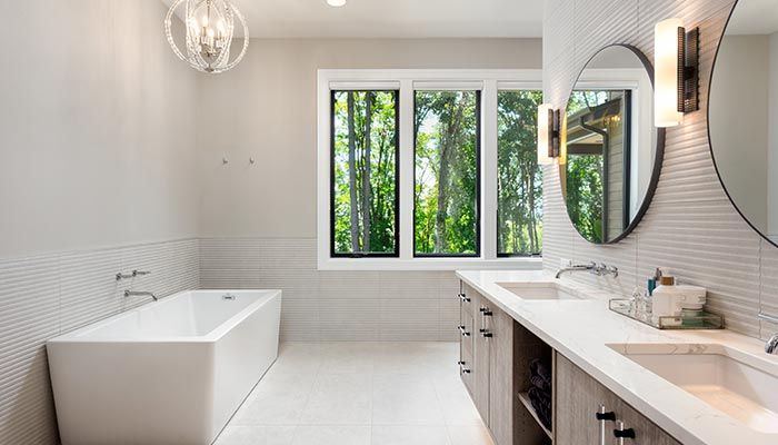 Steps of Remodeling — Spacious White Bathroom in Fresno, CA Steps of Remodeling — Spacious White Bathroom in Fresno, CA