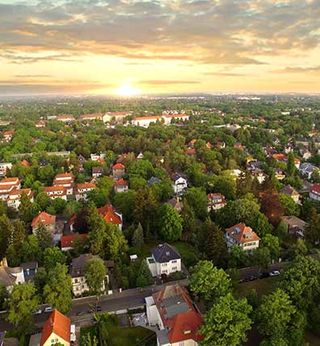 Aerial Shot of Residential Houses — Tree Services in Greenwich, CT